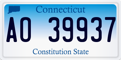 CT license plate AO39937