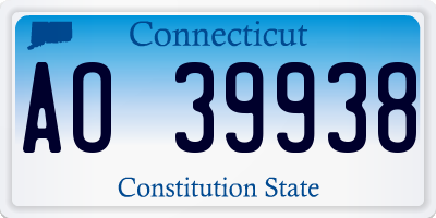 CT license plate AO39938