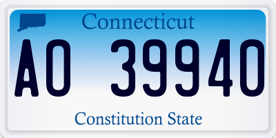CT license plate AO39940