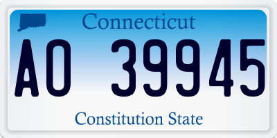 CT license plate AO39945