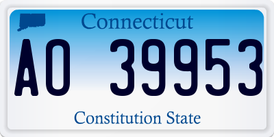 CT license plate AO39953