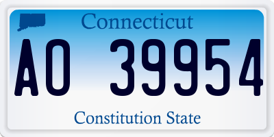 CT license plate AO39954