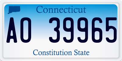 CT license plate AO39965
