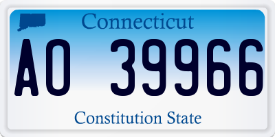 CT license plate AO39966