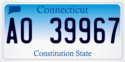 CT license plate AO39967