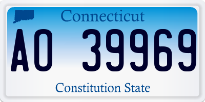 CT license plate AO39969