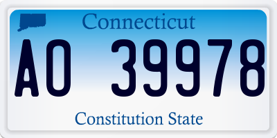 CT license plate AO39978