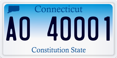 CT license plate AO40001