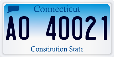 CT license plate AO40021