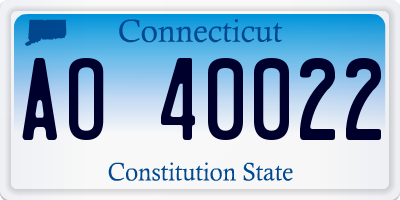 CT license plate AO40022