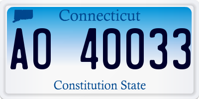 CT license plate AO40033