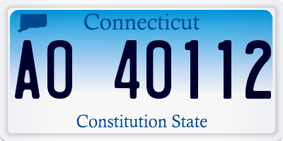 CT license plate AO40112