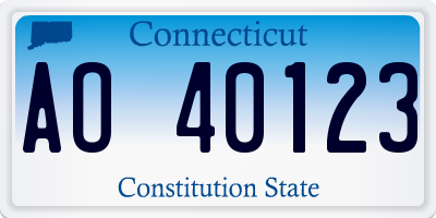 CT license plate AO40123