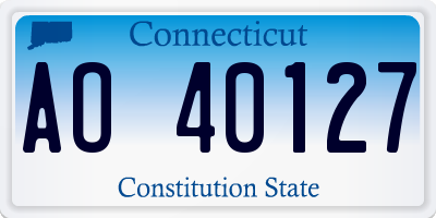 CT license plate AO40127