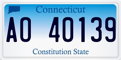 CT license plate AO40139
