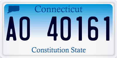 CT license plate AO40161