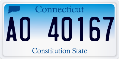 CT license plate AO40167