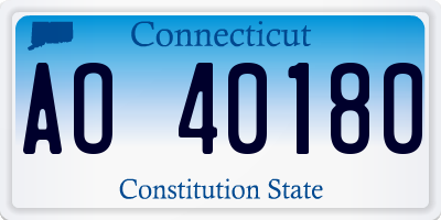 CT license plate AO40180