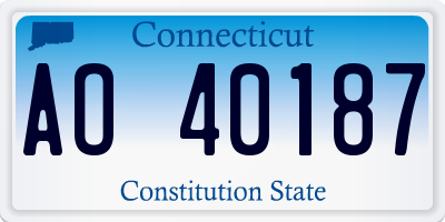 CT license plate AO40187