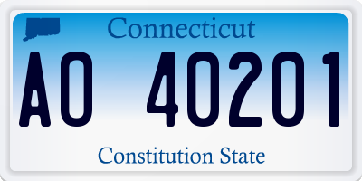 CT license plate AO40201