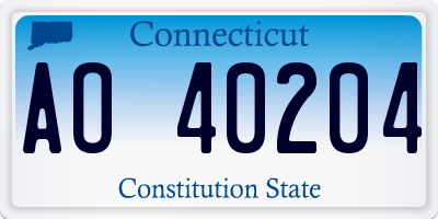 CT license plate AO40204