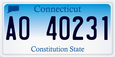 CT license plate AO40231
