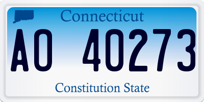 CT license plate AO40273