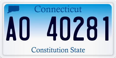 CT license plate AO40281
