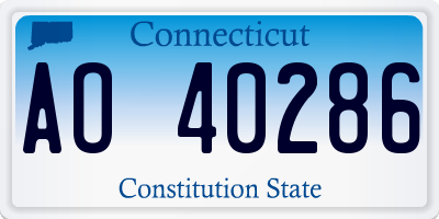 CT license plate AO40286