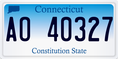 CT license plate AO40327