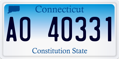CT license plate AO40331