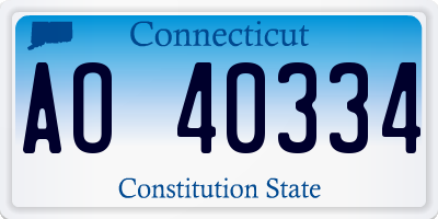 CT license plate AO40334
