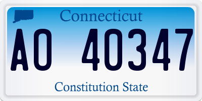 CT license plate AO40347
