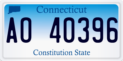 CT license plate AO40396