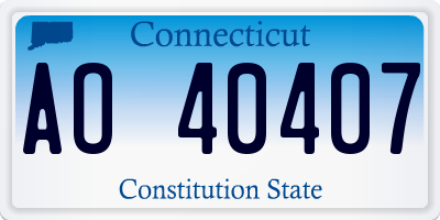 CT license plate AO40407