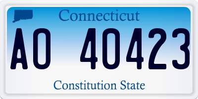 CT license plate AO40423