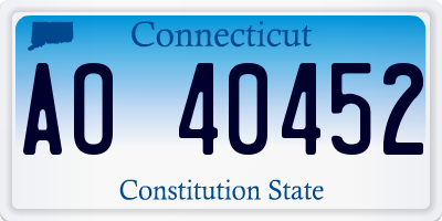 CT license plate AO40452