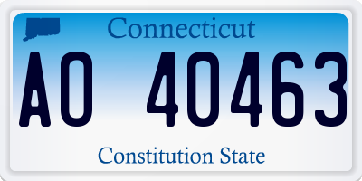 CT license plate AO40463