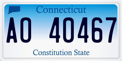 CT license plate AO40467