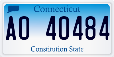 CT license plate AO40484