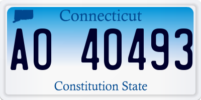 CT license plate AO40493