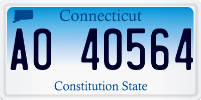 CT license plate AO40564