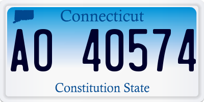CT license plate AO40574