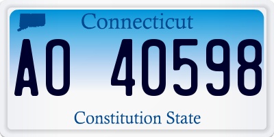 CT license plate AO40598