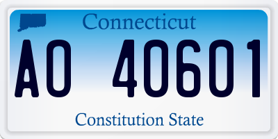 CT license plate AO40601