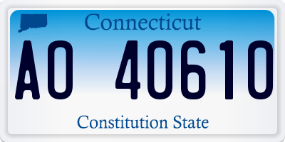 CT license plate AO40610