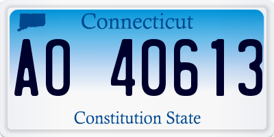 CT license plate AO40613