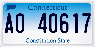 CT license plate AO40617