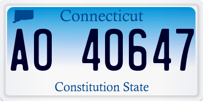 CT license plate AO40647