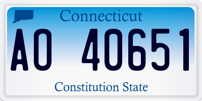 CT license plate AO40651